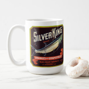 Silver King Brand Orange und Grapefruit Label Kaffeetasse