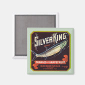 Silver King Brand Orange und Grapefruit Label Magnet (Vorderseite/Rückseite)