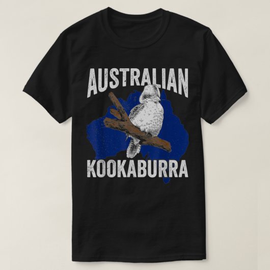 Silver Kookaburra Australia Map Australian Laughin T-Shirt (Design vorne)