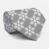 Silver Krawatte White Snowflakes Weihnachten Winte (Gerollt)