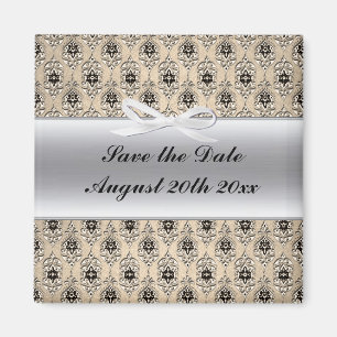 Silver Label und Damask speichern den Datums-Magne Magnet