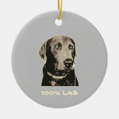 Silver Labrador 100% Labrador Keramik Ornament (Vorne)