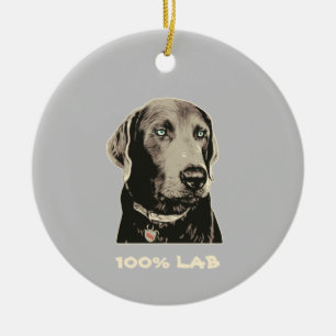 Silver Labrador 100% Labrador Keramik Ornament
