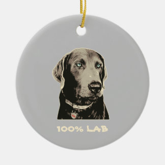 Silver Labrador 100% Labrador Keramik Ornament
