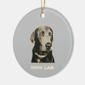 Silver Labrador 100% Labrador Keramik Ornament (Links)