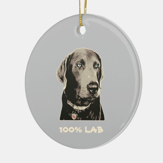 Silver Labrador 100% Labrador Keramik Ornament (Links)