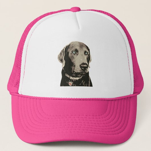 Silver Labrador 100% Labrador Trucker Hat Truckerkappe (Vorderseite)