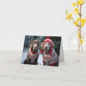 Silver Labrador Hunde Weihnachtskarte Karte (Gelbe Blume)