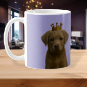 Silver Labrador Puppy in Gold Crown Niedlich Kaffeetasse