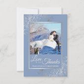 Silver Lace auf Dusty Blue Liebe & Danke Wedding (Vorderseite)