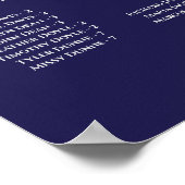 Silver Lace auf Navy Alphabetic Seekarte Poster (Ecke)