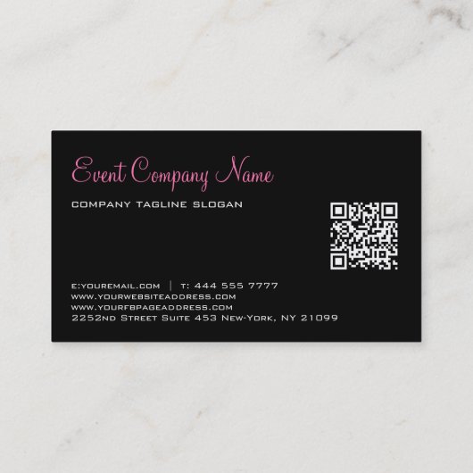 Silver Lace Black Damasks Visitenkarte (Rückseite)