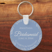 Silver Lace Bridesmaid Periwinkle Blue Wedding Schlüsselanhänger (Vorderseite)