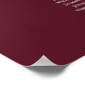Silver Lace Burgundy 7 Table Wedding Chart Poster (Ecke)