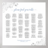 Silver Lace Dusty Blue Alphabeating Chart Poster (Vorne)