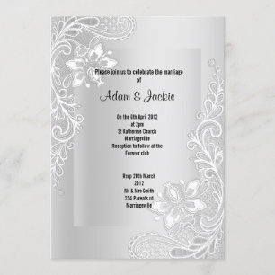 SILVER LACE ELEGANT CLASSY WEDY EINLADUNG