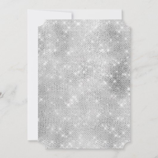 Silver Lace Floral Einladung (Rückseite)