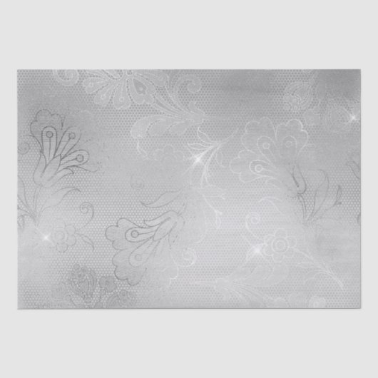Silver Lace Floral Seidenpapier (Vorderseite)