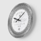 Silver Lace Frame 25. Hochzeitstag Große Wanduhr (Winkel)