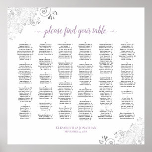 Silver Lace Lavender Alphabetic Seekarte Poster