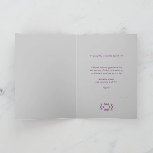 Silver Lace Lila Danke-Card Dankeskarte (Innenseite)