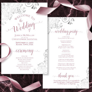 Silver Lace Mauve über das Programm zur Hochzeit i