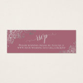 Silver Lace on Dusty Rose Wedding RSVP Online Card (Vorderseite)