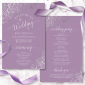 Silver Lace on Lavender Budget Wedding Programm
