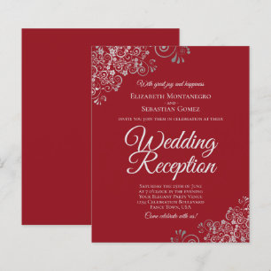 Silver Lace on Red Wedding Reception BUDGET Einlad