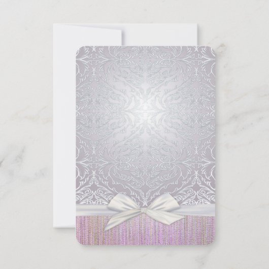 Silver Lace Ribbon Lavendel Pastel Save the Date (Rückseite)