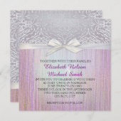 Silver Lace Ribbon Lavender Pastel Wedite Einladun Einladung (Vorne/Hinten)