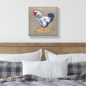 Silver Laced Wyandotte Rooster Leinwanddruck (Insitu (Schlafzimmer))