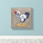 Silver Laced Wyandotte Rooster Leinwanddruck (Insitu (Holzboden))