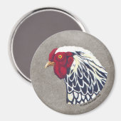 Silver Laced Wyandotte Rooster Magnet (Vorderseite/Rückseite)