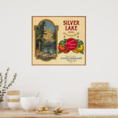Silver Lake Orange LabelLemon Cove, CA Poster (Küche)