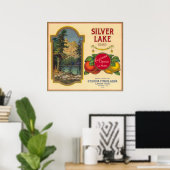 Silver Lake Orange LabelLemon Cove, CA Poster (Heimbüro)