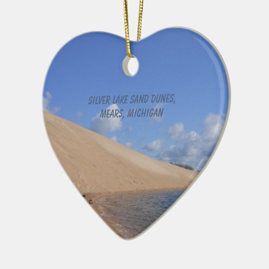 Silver Lake Sand Dunes, Mears, Michigan Heart Keramik Ornament (Links)