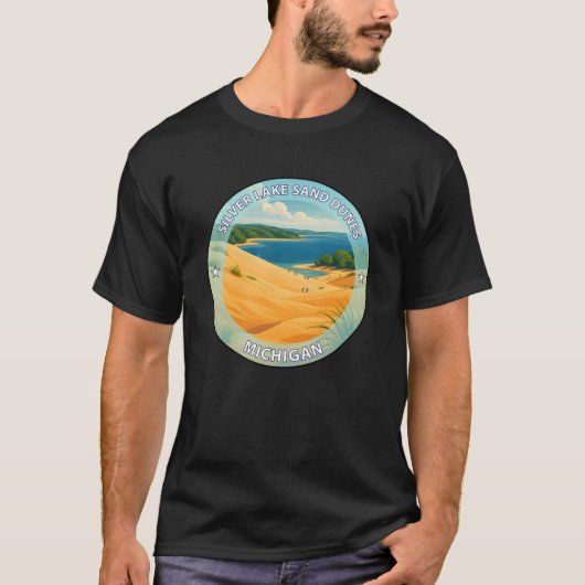 Silver Lake Sand Dunes Michigan retro T-Shirt (Vorderseite)