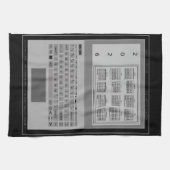 Silver Laptop Keys 2026 Calendar Black Geschirrtuch (Horizontal)