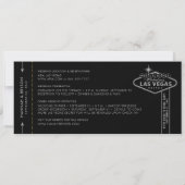 Silver Las Vegas Boarding Pass Save the Date Karte (Rückseite)