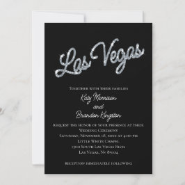 Silver Las Vegas Glitzern Einladung zur Hochzeit