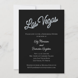 Silver Las Vegas Glitzern Probe Abendessen Einladung
