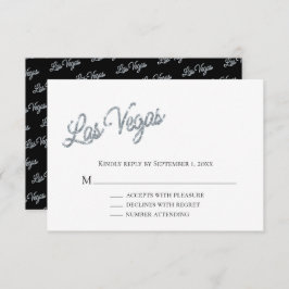 Silver Las Vegas Glitzern Wedding RSVP Einladung