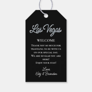 Silver Las Vegas Glitzern Wedding Willkommen Geschenkanhänger