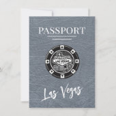 Silver Las Vegas Passport Save the Date (Vorderseite)