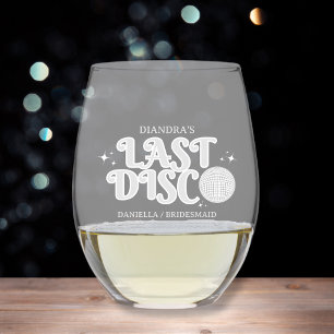 Silver Last Disco Retro Personalisiert Bachelorett Weinglas Ohne Stiel