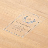 Silver Laurel Wreath-Blätter Hochzeit Sichern Sie Acryleinladungen (Ablage )