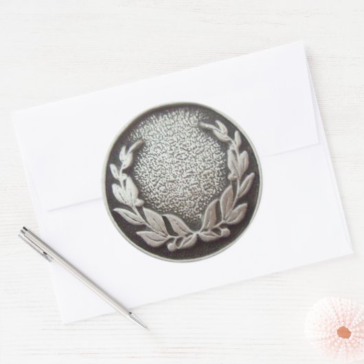 Silver Laurel Wreath Sticker (Umschlag)