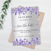 Silver Lavendel florals Hochzeit speichern das Dat Save The Date