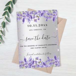 Silver Lavendel florals Hochzeit speichern das Dat Save The Date